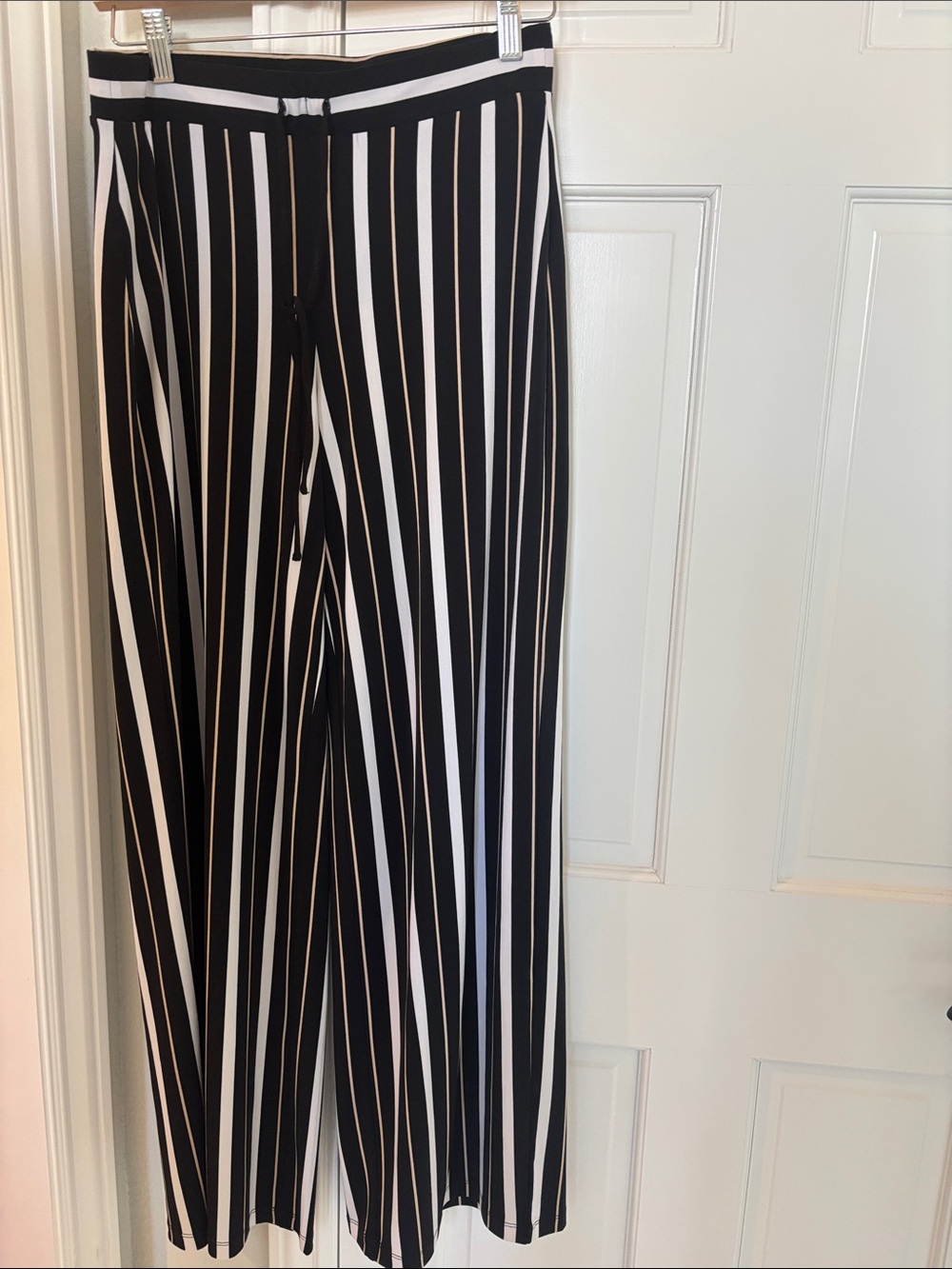White House Black Market Black & White Striped Wide-Leg Pants